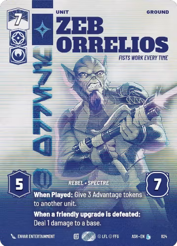 Zeb Orrelios - Fists Work Every Time (Prestige) (824), Ashes of the Empire — Star Wars card price