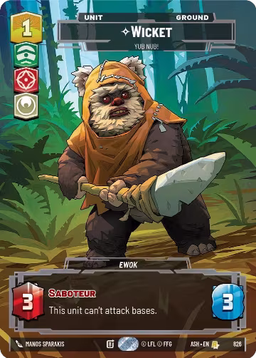 Wicket - Yub Nub! (Prestige) (826), Ashes of the Empire — Star Wars card price