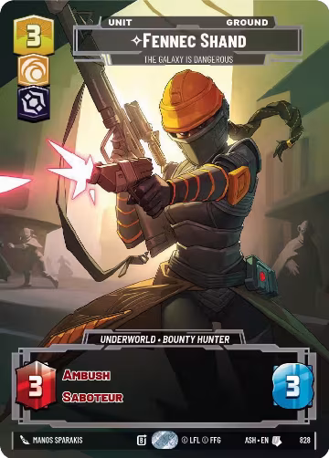 Fennec Shand - The Galaxy Is Dangerous (Prestige) (828), Ashes of the Empire — Star Wars card price