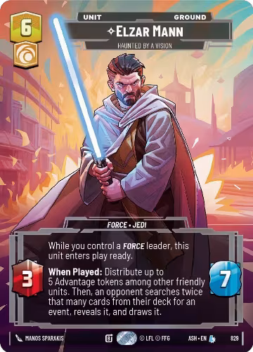 Elzar Mann - Haunted by a Vision (Prestige) (829), Ashes of the Empire — Star Wars card price