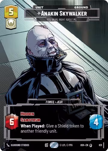 Anakin Skywalker - You Were Right About Me (Prestige) (831), Ashes of the Empire — Star Wars card price