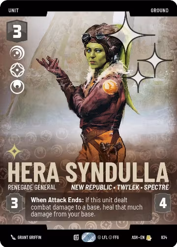 Hera Syndulla - Renegade General (Prestige Foil) (834), Ashes of the Empire — Star Wars card price