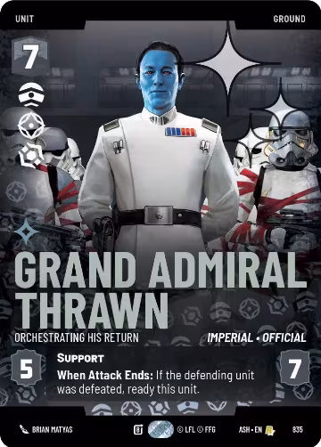 Grand Admiral Thrawn - Orchestrating His Return (Prestige Foil) (835), Ashes of the Empire — Star Wars card price