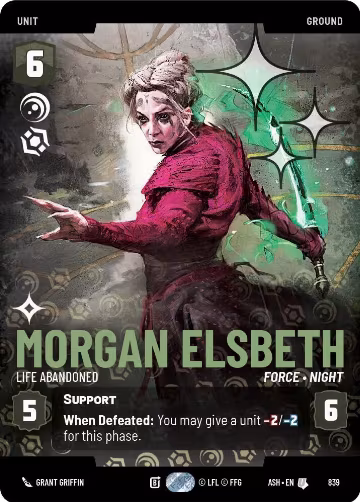 Morgan Elsbeth - Life Abandoned (Prestige Foil) (839), Ashes of the Empire — Star Wars card price