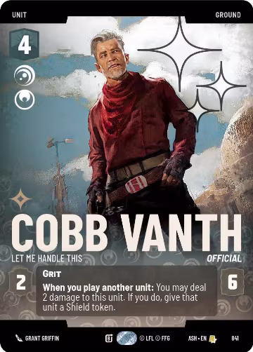 Cobb Vanth - Let Me Handle This (Prestige Foil) (841), Ashes of the Empire — Star Wars card price