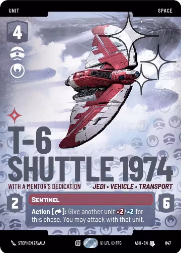 T-6 Shuttle 1974 - With a Mentor's Dedication (Prestige Foil) (847), Ashes of the Empire — Star Wars card price