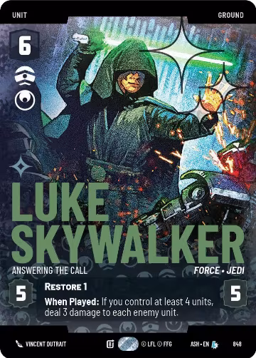 Luke Skywalker - Answering the Call (Prestige Foil) (848), Ashes of the Empire — Star Wars card price
