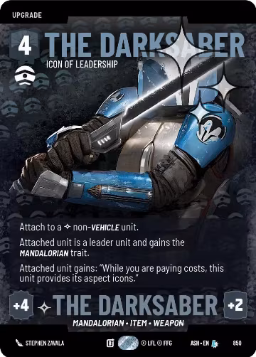 The Darksaber - Icon of Leadership (Prestige Foil) (850), Ashes of the Empire — Star Wars card price