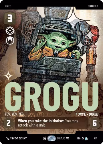 Grogu - Yes. Yes. Yes. (Prestige Foil) (851), Ashes of the Empire — Star Wars card price