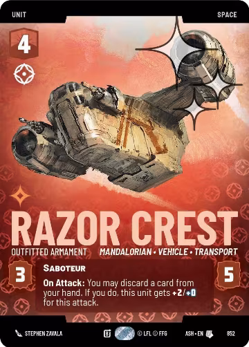 Razor Crest - Outfitted Armament (Prestige Foil) (852), Ashes of the Empire — Star Wars card price