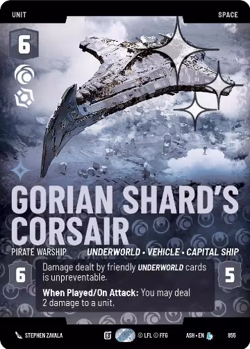 Gorian Shard's Corsair - Pirate Warship (Prestige Foil) (855), Ashes of the Empire — Star Wars card price