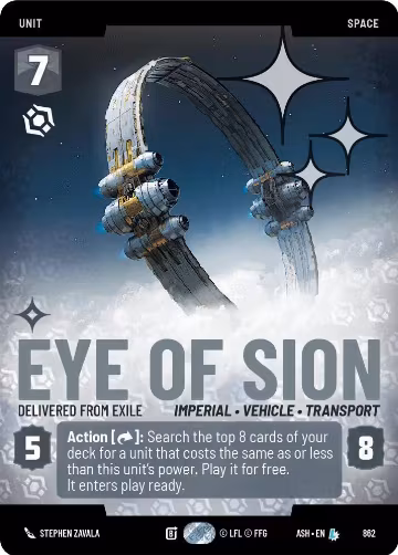 Eye of Sion - Delivered from Exile (Prestige Foil) (862), Ashes of the Empire — Star Wars card price