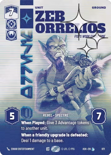 Zeb Orrelios - Fists Work Every Time (Prestige Foil) (871), Ashes of the Empire — Star Wars card price