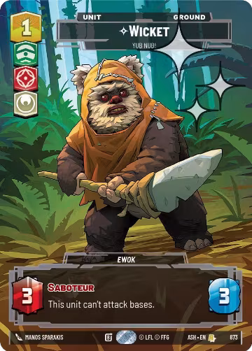 Wicket - Yub Nub! (Prestige Foil) (873), Ashes of the Empire — Star Wars card price
