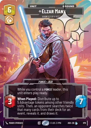 Elzar Mann - Haunted by a Vision (Prestige Foil) (876), Ashes of the Empire — Star Wars card price