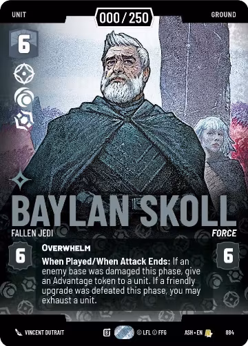 Baylan Skoll - Fallen Jedi (Serialized) (884), Ashes of the Empire — Star Wars card price