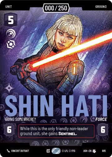 Shin Hati - Going Somewhere? (Serialized) (885), Ashes of the Empire — Star Wars card price