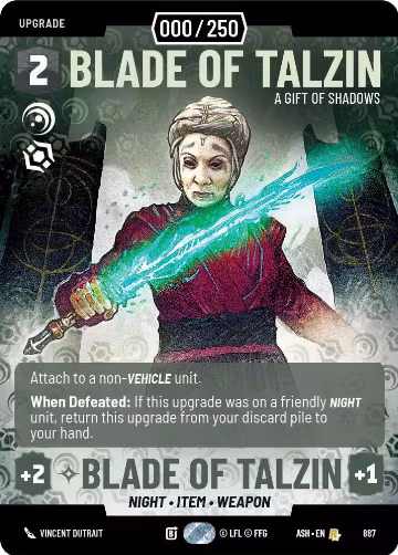 Blade of Talzin - A Gift of Shadows (Serialized) (887), Ashes of the Empire — Star Wars card price