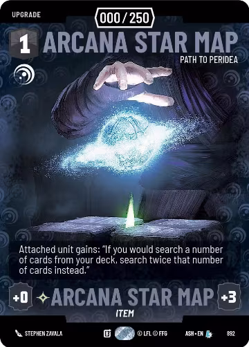 Arcana Star Map - Path to Peridea (Serialized) (892), Ashes of the Empire — Star Wars card price