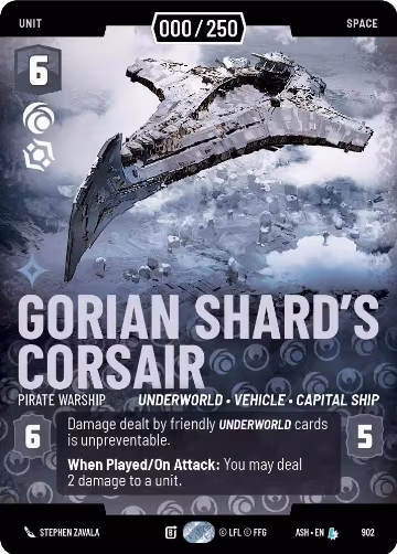 Gorian Shard's Corsair - Pirate Warship (Serialized) (902), Ashes of the Empire — Star Wars card price
