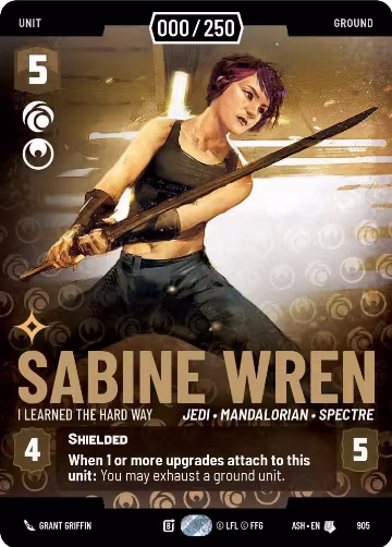 Sabine Wren - I Learned the Hard Way (Serialized) (905), Ashes of the Empire — Star Wars card price