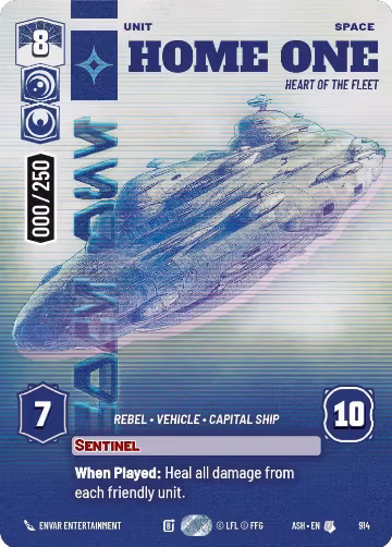 Home One - Heart of the Fleet (Serialized) (914), Ashes of the Empire — Star Wars card price