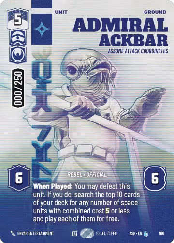 Admiral Ackbar - Assume Attack Coordinates (Serialized) (916), Ashes of the Empire — Star Wars card price