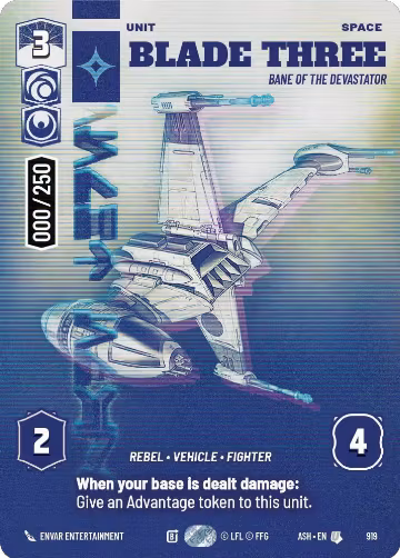 Blade Three - Bane of the Devastator (Serialized) (919), Ashes of the Empire — Star Wars card price