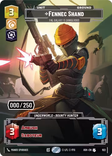 Fennec Shand - The Galaxy Is Dangerous (Serialized) (922), Ashes of the Empire — Star Wars card price