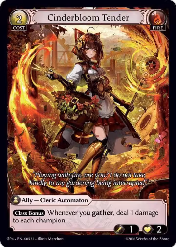 Cinderbloom Tender (005), Supporter Pack 4 — Grand Archive card price