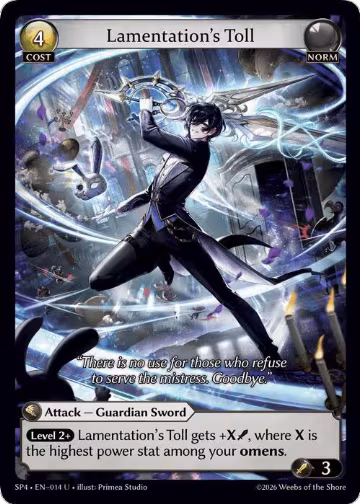 Lamentation's Toll (014), Supporter Pack 4 — Grand Archive card price