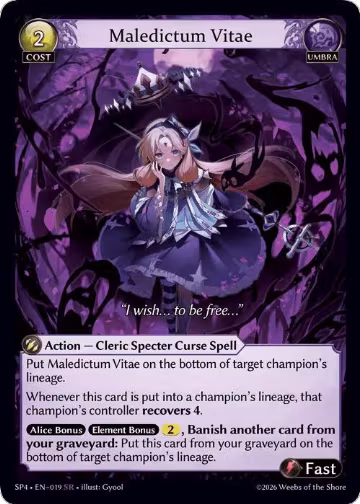 Maledictum Vitae (019), Supporter Pack 4 — Grand Archive card price