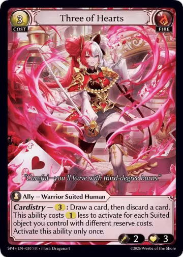 Three of Hearts (030) — card price