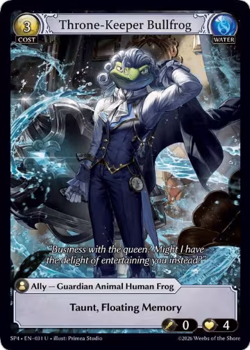Throne-Keeper Bullfrog (031), Supporter Pack 4 — Grand Archive card price