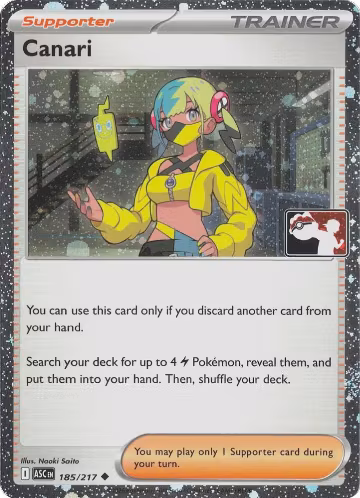 Canari - 185/217 (Cosmos Holo) (185/217), Prize Pack Series Cards — Pokémon card price