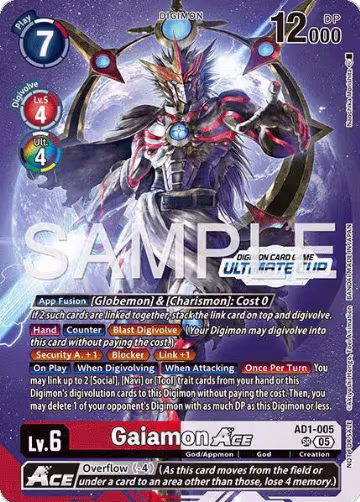 Gaiamon ACE (Ultimate Cup 26-27 Season 2) (AD1-005 SR), Advanced Booster Digimon Generation — Digimon card price