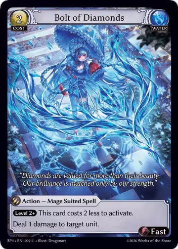 Bolt of Diamonds (Curio Foil) (002), Supporter Pack 4 — Grand Archive card price