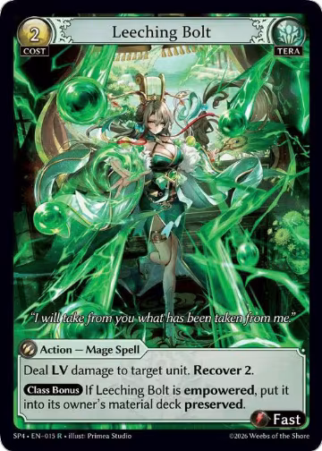 Leeching Bolt (Curio Foil) (015), Supporter Pack 4 — Grand Archive card price