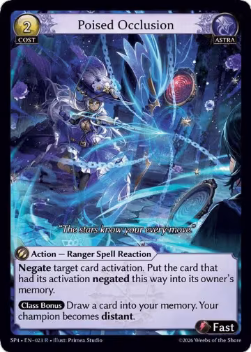 Poised Occlusion (Curio Foil) (023), Supporter Pack 4 — Grand Archive card price