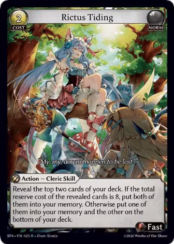 Rictus Tiding (Curio Foil) (025), Supporter Pack 4 — Grand Archive card price
