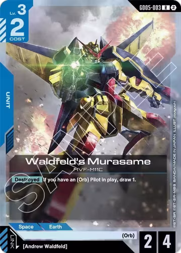 Waldfeld's Murasame (GD05-003), Freedom Ascension — Gundam card price