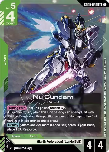 Nu Gundam (GD05-020) (GD05-020), Freedom Ascension — Gundam card price