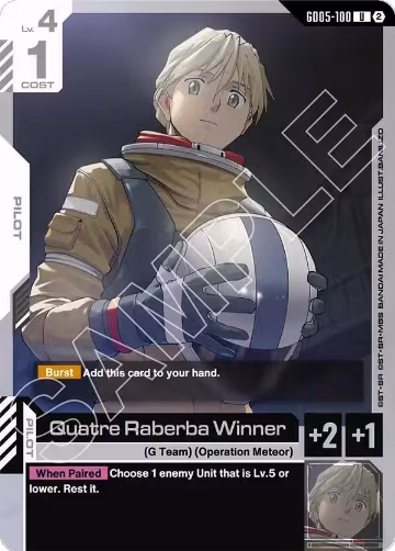 Quatre Raberba Winner (GD05-100), Freedom Ascension — Gundam card price
