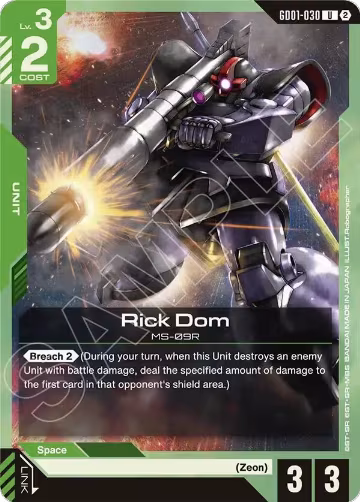 Rick Dom (GD01-030), Deck Build Box Freedom Ascension — Gundam card price