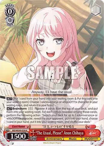 "The Usual, Please" Anon Chihaya (BD/WE49-E26), BanG Dream! 10th Anniversary! Premium Booster — Weiß Schwarz card price