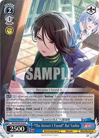 "The Answer I Found" Rui Yashio (BD/WE49-E54), BanG Dream! 10th Anniversary! Premium Booster — Weiß Schwarz card price