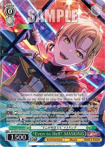 "Even to Hell" MASKING (BDR) (BD/WE49-E16BDR), BanG Dream! 10th Anniversary! Premium Booster — Weiß Schwarz card price