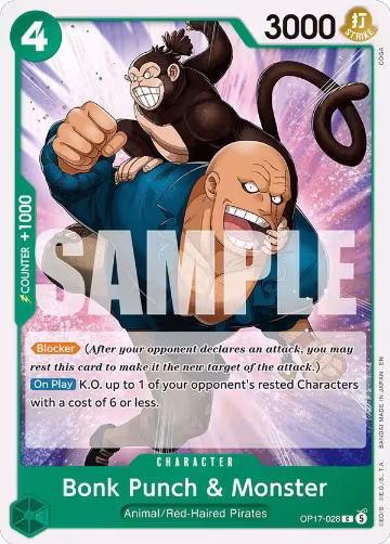Bonk Punch & Monster (OP17-028), The World's Strongest Warriors — One Piece card price