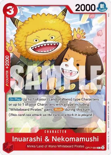 Inuarashi & Nekomamushi (OP17-004), The World's Strongest Warriors — One Piece card price