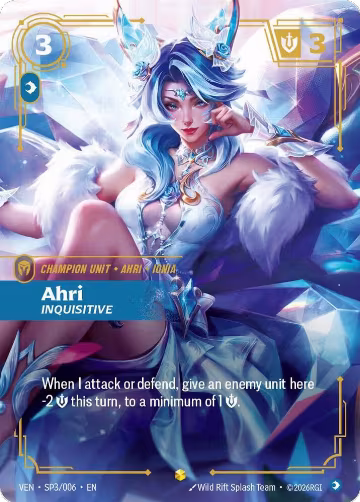 Ahri, Inquisitive (SP3/006), Vendetta — Riftbound card price